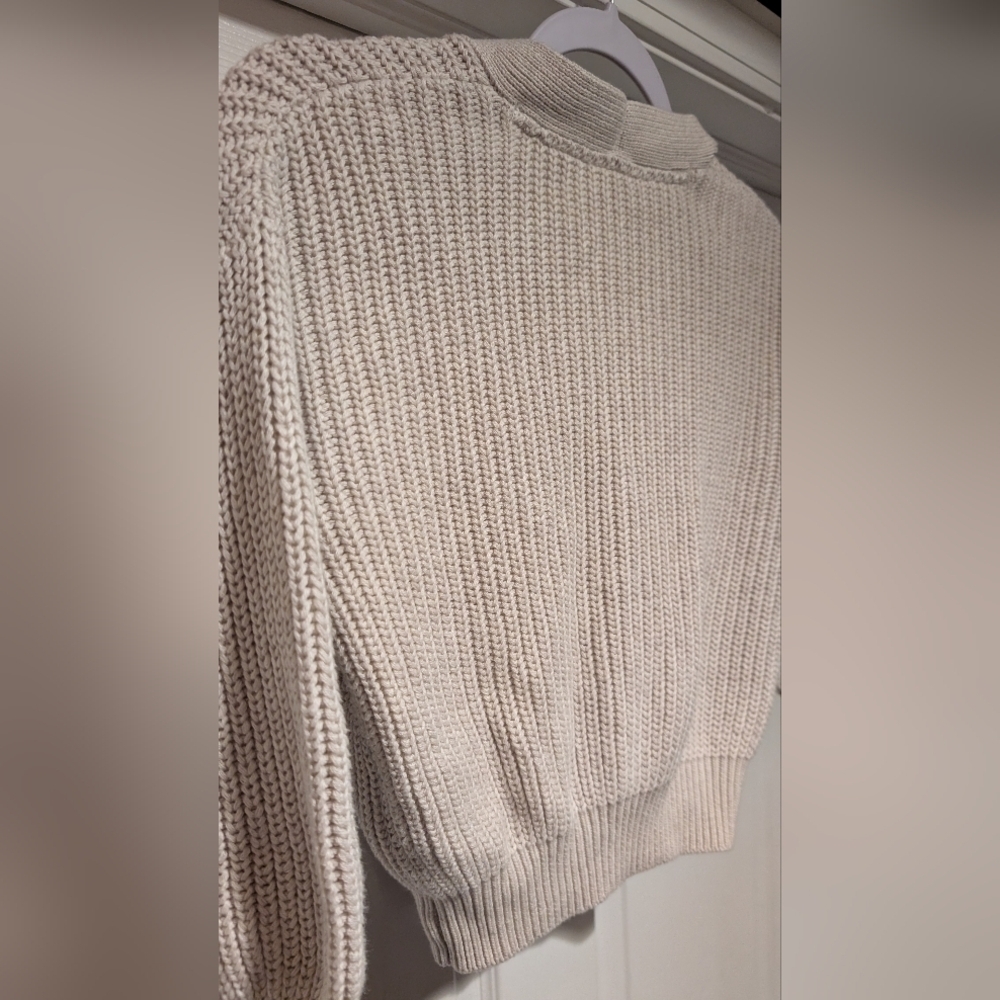 Gap NWT $55 Kids Shaker Stitch Beige Cardigan 100% Cotton Size Small 6-7 NEW! - Picture 8 of 13